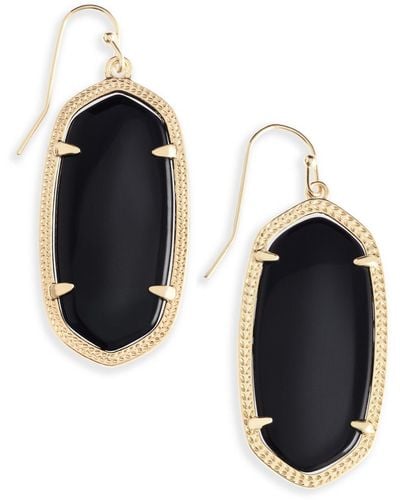 Kendra Scott 14k Gold Plated Elle Drop Earrings - Black