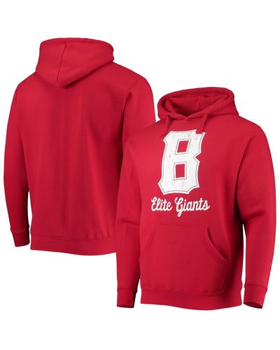 Stitches Baltimore Elite Giants Negro League Logo Pullover Hoodie - Red