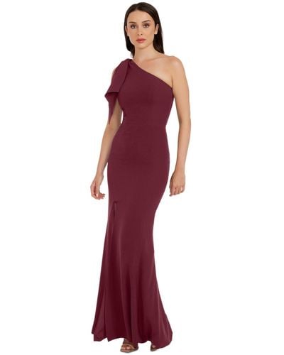Dress the Population Georgina One-shoulder-bow Gown - Red