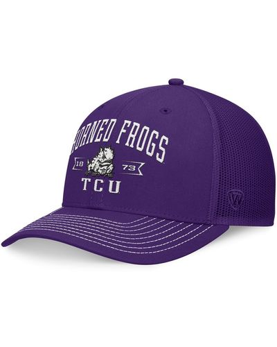 Top Of The World Tcu Horned Frogs Carson Trucker Adjustable Hat - Purple