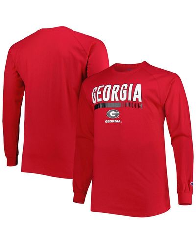Profile Georgia Bulldogs Big And Tall Two-hit Raglan Long Sleeve T-shirt - Red