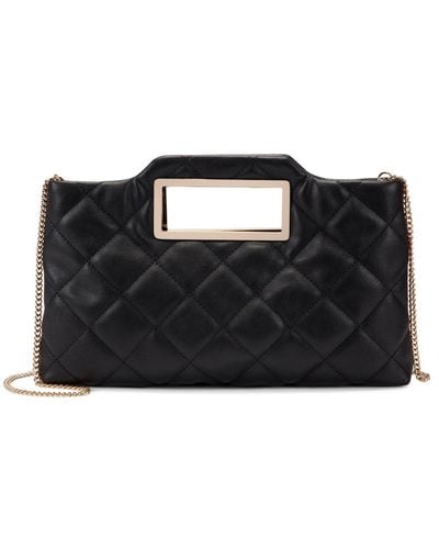 INC International Concepts Juditth Handle Quilted Clutch - Black
