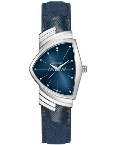 Hamilton Swiss Ventura Textile Strap Watch 32x50mm - Blue