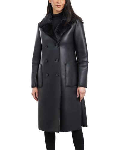 BCBGeneration Double-breasted Faux-shearling Coat - Black