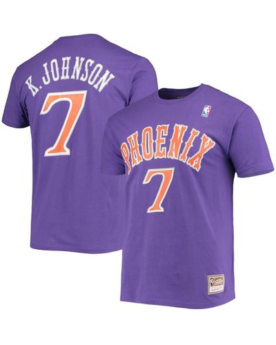 Mitchell & Ness Kevin Johnson Phoenix Suns Hardwood Classics Stitch Name And Number T-shirt - Purple