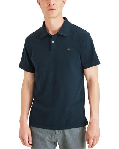 Dockers Icon Slim-fit Embroidered Logo Polo Shirt - Blue