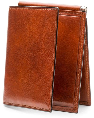 Bosca Leather Money Clip - Brown