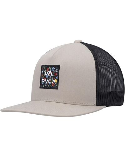 RVCA Va All The Way Print Trucker Snapback Hat - Natural