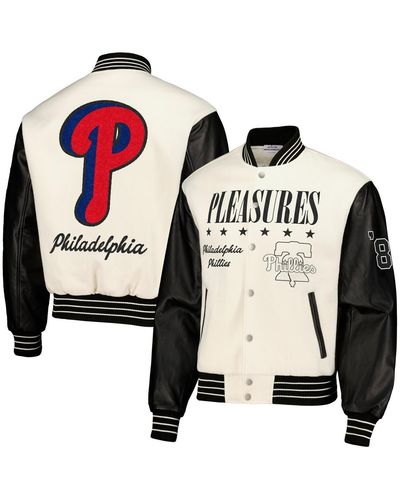 Pleasures Philadelphia Phillies Full-snap Varsity Jacket - Black
