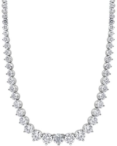 Badgley Mischka Lab Grown Diamond Graduated 16-1/2" Collar Necklace (15 Ct. T.w. - Metallic