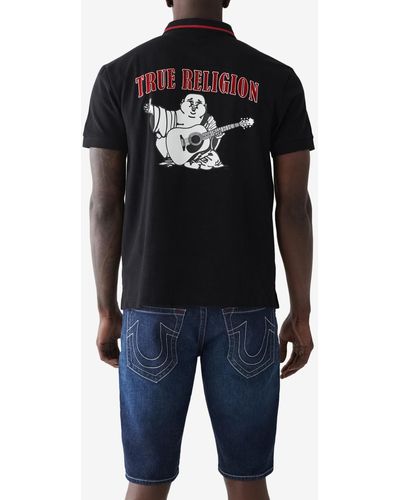 True Religion Regular Fit Short Sleeve Jv7 Polo Shirt - Black