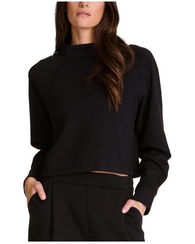 Alala Phoebe Mock Knit Sweatshirt - Black