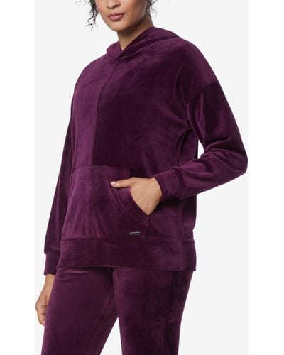 Marc New York Andrew Marc Sport Long Sleeve leggings Length Velvet Hoodie - Purple