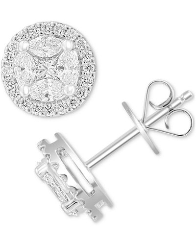 Effy Effy Diamond Round Cluster Halo Stud Earrings (1 Ct. T.w. - Metallic