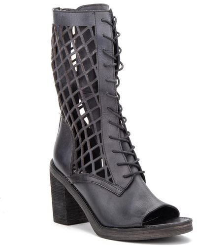 Vintage Foundry Normandy Open Toe Boot - Black
