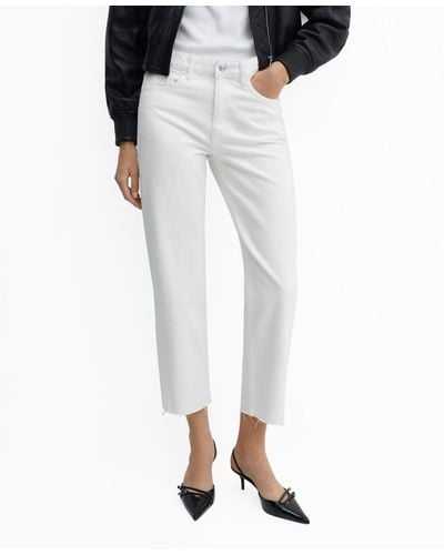 Mango Straight-fit Cropped Jeans - White