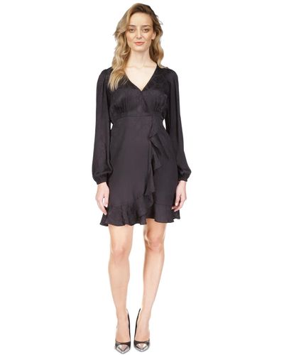Michael Kors Michael Jacquard Snakeskin-print Ruffled Mini Dress - Black