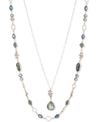 Lonna & Lilly Gold-tone Stone & Bead 28" Layered Necklace - Green