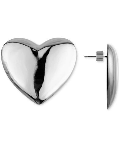 OMA THE LABEL Vintage Heart Statement Stud Earrings - Multicolor