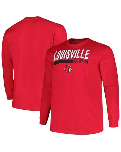 Profile Louisville Cardinals Big And Tall Two-hit Long Sleeve T-shirt - Red