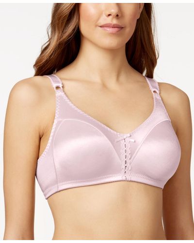 Bali Double Support Tailored Wireless Lace Up Front Bra 3820 - Pink