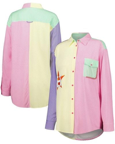 Terez Houston Astros Button-up Shirt - Pink