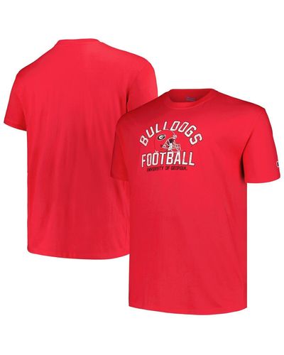 Champion Distressed Georgia Bulldogs Big And Tall Football Helmet T-shirt - Red