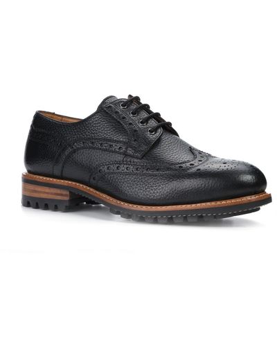 Anthony Veer Richard Wingtip Oxford Lace-up Leather Shoes - Black