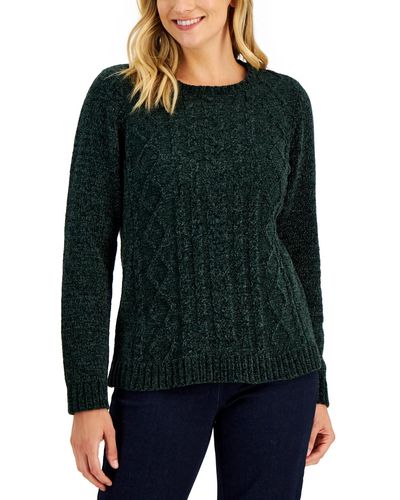 Karen Scott Cable-knit Sweater - Green