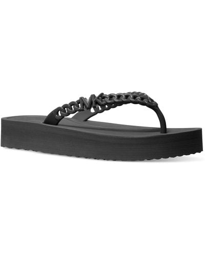 Michael Kors Michael Zaza Slip-on Platform Flip Flop Sandals - Black