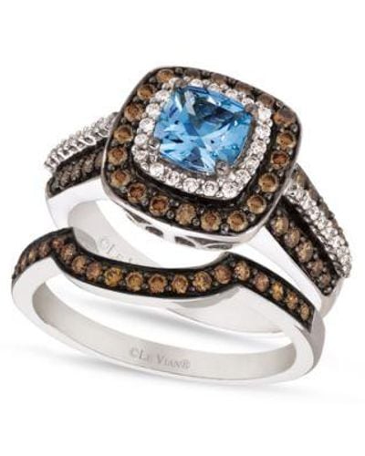 Le Vian Chocolate White Diamond Stackable Rings In 14k White Gold - Gray