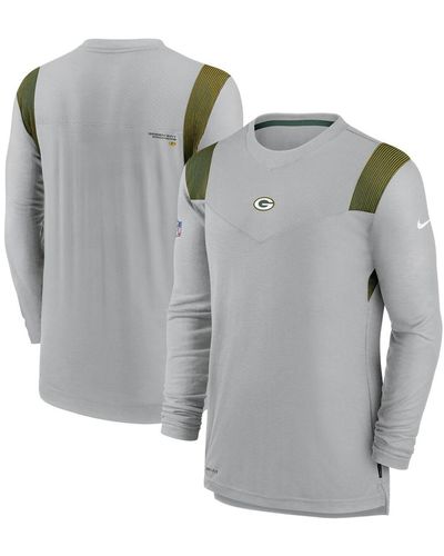 Nike Green Bay Packers Sideline Player Uv Performance Long Sleeve T-shirt - Gray
