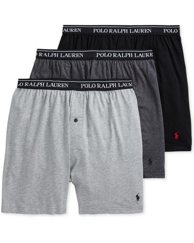 Polo Ralph Lauren 3-pack. Cotton Classic Knit Boxers - Gray