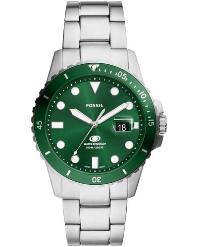 Fossil Blue Dive Three-hand Date Stainless Steel Watch 42mm - Green