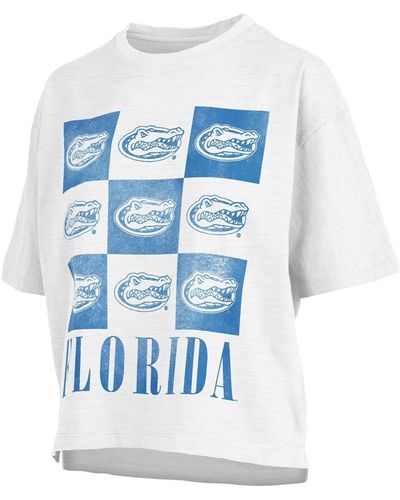 Pressbox Distressed Florida Gators Motley Crew Andy Waist Length Oversized T-shirt - Blue