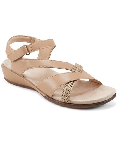 Easy Spirit Hart Open Toe Strappy Casual Sandals - Natural