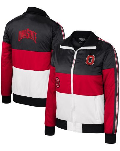 The Wild Collective Ohio State Buckeyes Color-block Puffer Full-zip Jacket - Red