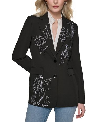 Karl Lagerfeld Signature Script Blazer - Black