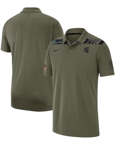 Nike Michigan State Spartans 2023 Sideline Coaches Military-inspired Pack Performance Polo Shirt - Green