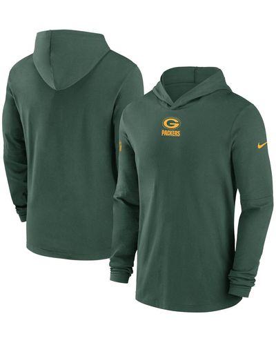 Nike Bay Packers Sideline Performance Long Sleeve Hoodie T-shirt - Green