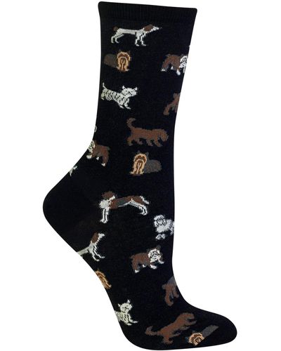 Hot Sox Dogs Fashion Crew Socks - Black