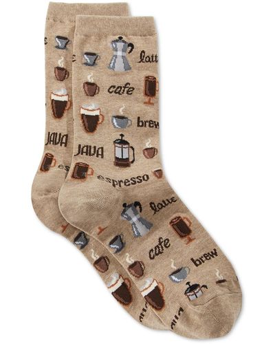 Hot Sox Women's Coffee Crew Socks - Brown