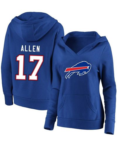 Profile Josh Allen Buffalo Bills Plus Size Player Name And Number Pullover Hoodie - Blue