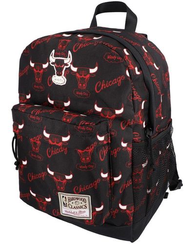 Mitchell & Ness And Chicago Bulls Distressed Hardwood Classics Team Logo Backpack - Black