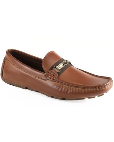 Guess Aarav Moc Toe Slip On Driving Loafers - Brown