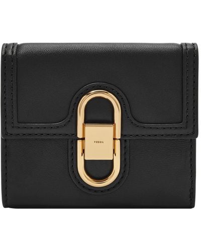 Fossil Avondale Trifold Leather Wallet - Black
