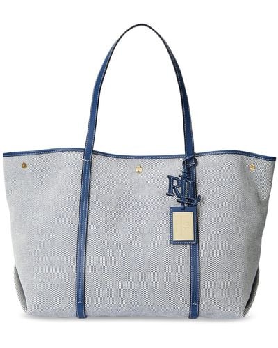 Lauren by Ralph Lauren Canvas And Leather Large Emerie Tote - Multicolor