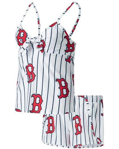 Women's Concepts Sport White Detroit Tigers Reel Pinstripe Knit Sleeveless Nightshirt Size: Small