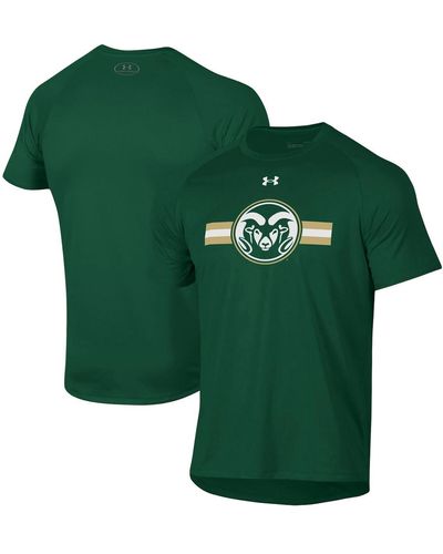 Under Armour Colorado State Rams Logo Stripe Performance Raglan T-shirt - Green