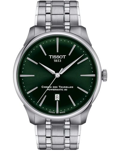 Tissot Swiss Automatic Chemin Des Tourelles Powermatic 80 Stainless Steel Bracelet Watch 42mm - Gray